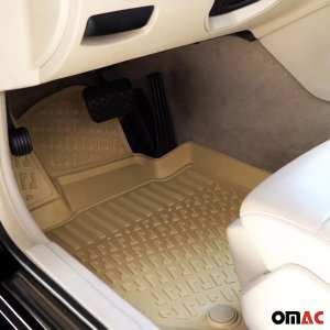 Toyota Corolla Floor Mats - Front + Rear - Omac - Rubber TPE - Beige - 2019